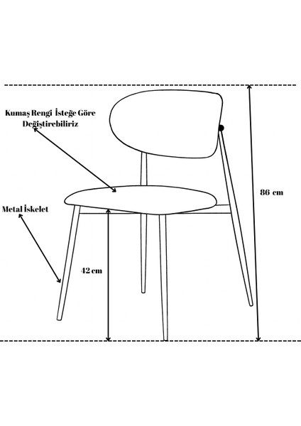 Laila S80 Sandalye – Gri Kumaş, Krom Metal Ayak indirimleri