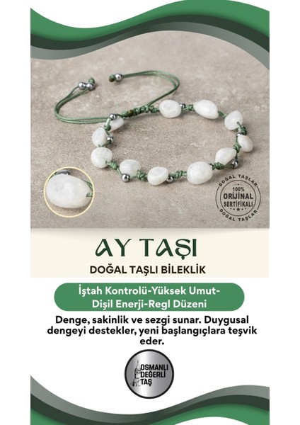 Gri Doğal Ay Taşı Bilekliği, Şık ve Enerjik Bir Aksesuar Seçeneği