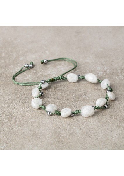 Gri Doğal Ay Taşı Bilekliği, Şık ve Enerjik Bir Aksesuar Seçeneği modelleri