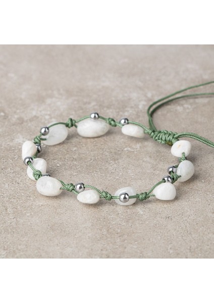 Gri Doğal Ay Taşı Bilekliği, Şık ve Enerjik Bir Aksesuar Seçeneği fırsatları