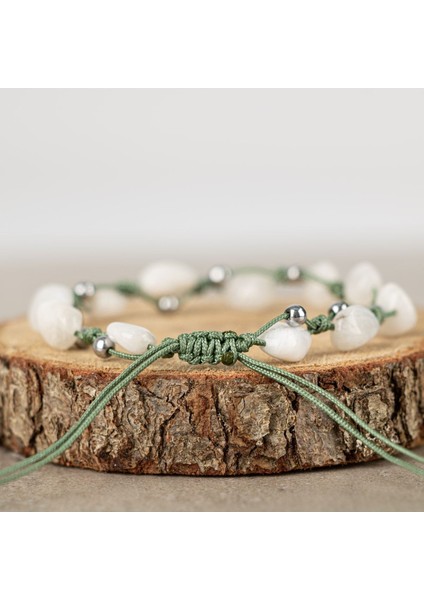 Gri Doğal Ay Taşı Bilekliği, Şık ve Enerjik Bir Aksesuar Seçeneği indirimleri