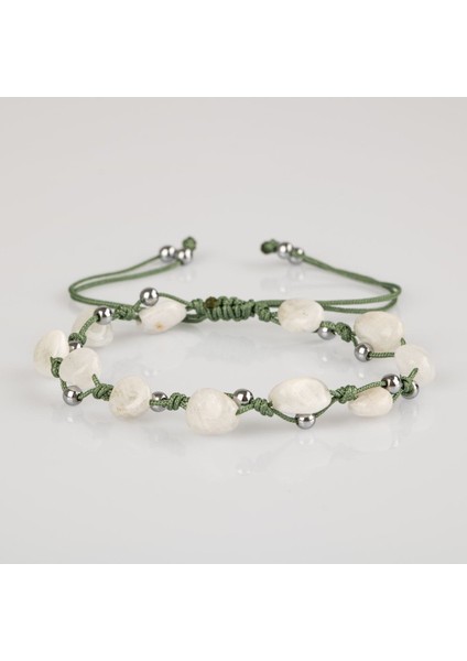 Gri Doğal Ay Taşı Bilekliği, Şık ve Enerjik Bir Aksesuar Seçeneği