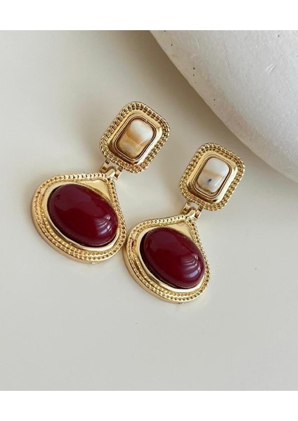 Çelik Vintage Sallantılı Küpe