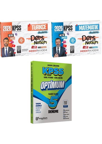 2026 Kpss Türkçe Matematik Akademisi Ders Notları - Lisans Optimum 5 Deneme