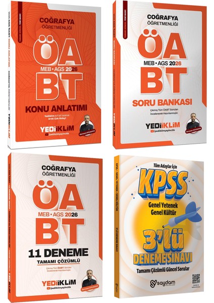 2026 Meb Ags Öabt Coğrafya Öğretmenliği Konu Anlatımı-Tamamı Çözümlü Soru Bankası-Çözümlü 11 Deneme