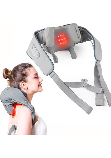 Kablosuz Isıtmalı Boyun ve Omuz Masaj Aleti, Sırt ve Yoğurma Sistemi