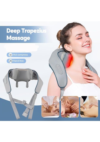 Kablosuz Isıtmalı Boyun ve Omuz Masaj Aleti, Sırt ve Yoğurma Sistemi fırsatları