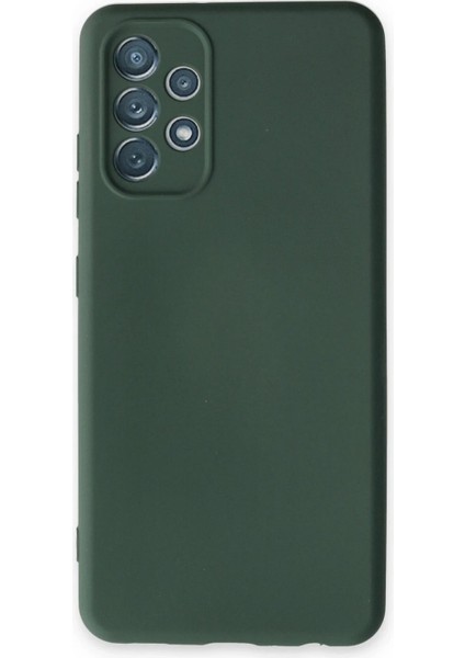 Samsung Galaxy A13 4G Kılıf Nano içi Kadife Silikon - Koyu Yeşil