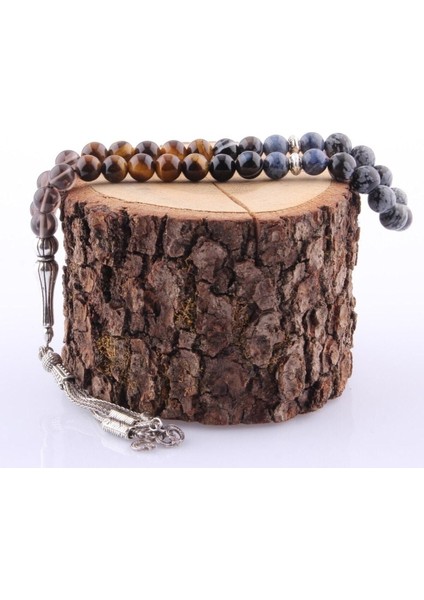 Oğlak Burcu 33'lü Tesbih, 8mm Dumortierit, Obsidyen, Kaplan Gözü, Göz Akik, Dumanlı Kuvars modelleri