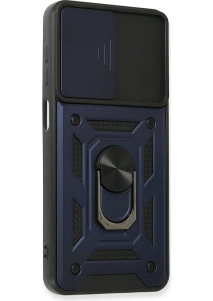 Samsung Galaxy A22 Kılıf Pars Lens Yüzüklü Silikon - Lacivert fiyatları