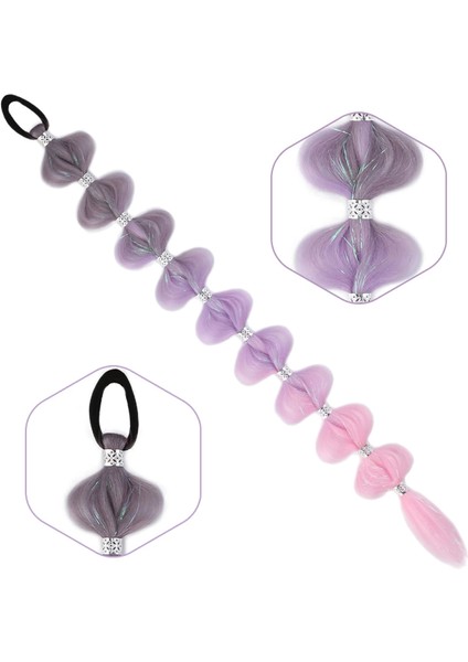 Örgülü Simli Aksesuarlı Lastikli At Kuyruğu - ACM06