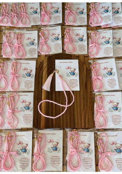 Isme Özel Tespih Hediyelik - 20 Adet - Kız Bebek Mevlüdü, Doğum, Sünnet, Hoşgeldin Bebek indirimleri