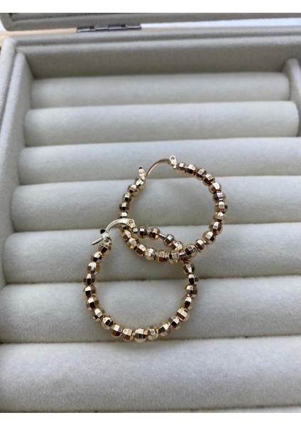 Çelik Gold Renk Dorika Halka Küpe