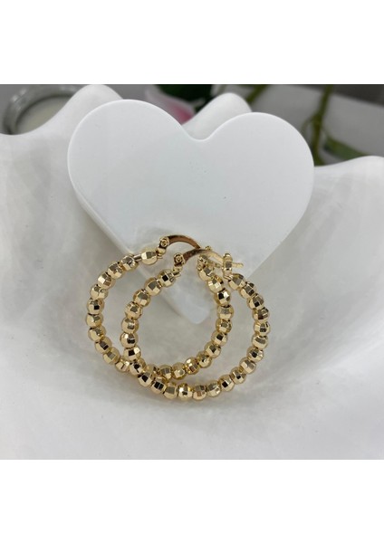 Çelik Gold Renk Dorika Halka Küpe modelleri