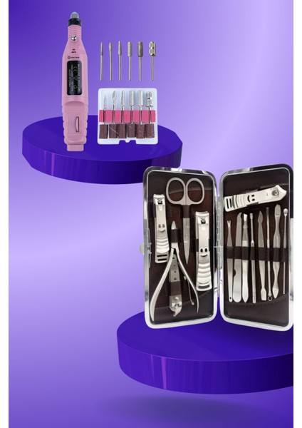 Ds-Derin Elektrikli Manikür Pedikür Seti Ikili Set 12 Parça Tırnak Bakımı Törpü Protez Çıkarma indirimleri
