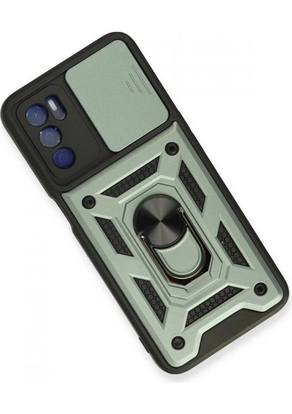 Oppo A16 Kılıf Pars Lens Yüzüklü Silikon - Yeşil fiyatları