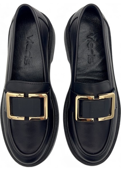 Solenne Siyah Hakiki Deri Fashion Toka Detaylı Kadın Loafer indirimleri