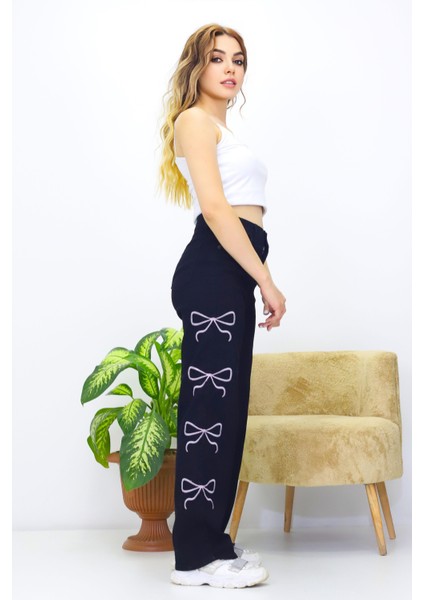 Kadın Kurdele Detaylı Kot Pantolon fiyatları