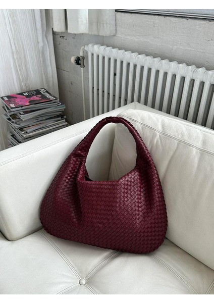 Kadın Retro Large Bttg Omuz Çantası Bordo fiyatları