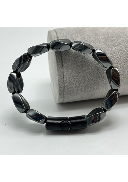 Renkli Hematit Doğal Taş Bileklik, Mıknatıslı Kapama, Şık ve Enerjik Tasarım