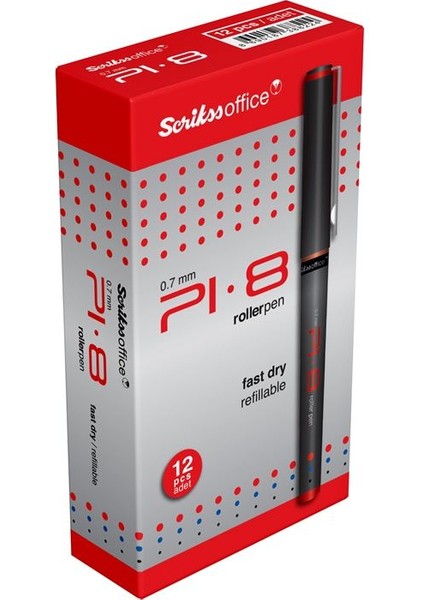 Pı8 Roller Kalem 0.7 Kırmızı-12'li fiyatları