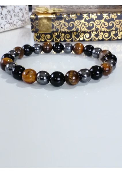 Enerji Dengeleyici Çakra Bilekliği Kaplan Gözü ve Hematit Taşlarıyla Güçlü ve Şık Tasarım fiyatları