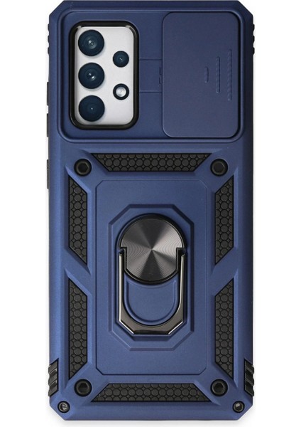 Samsung Galaxy A52 Kılıf Pars Lens Yüzüklü Silikon - Lacivert