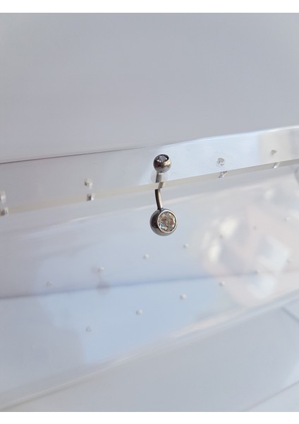 Iki Ucu Taşlı Göbek Piercingi 12 Mm, Paslanmaz Çelik, Şık ve Zarif Takı Seçeneği modelleri