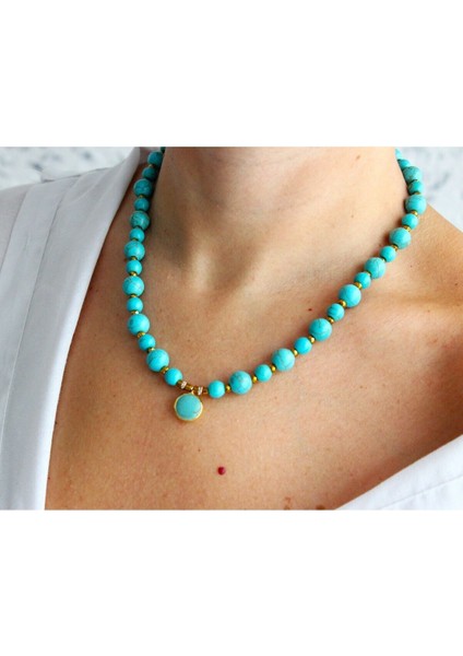 Renkli Doğal Taş Bileklik ve Kolye Takımı Şifa ve Sadakat Için indirimleri