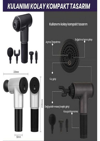 Şarjlı Sporcu Masaj Tabancası, Renk Seçeneği Yok, Hafif ve Güçlü Masaj Deneyimi fiyatları