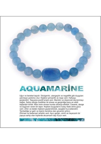 Doğal Aquamarine Taşlı Şık Bileklik, Zarif ve Işıltılı Takı Hediye Seçeneği