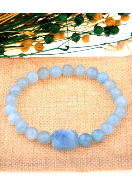 Doğal Aquamarine Taşlı Şık Bileklik, Zarif ve Işıltılı Takı Hediye Seçeneği fiyatları