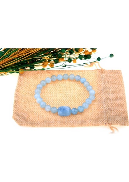 Doğal Aquamarine Taşlı Şık Bileklik, Zarif ve Işıltılı Takı Hediye Seçeneği fırsatları