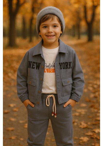 Erkek Çocuk Cool Winter Newyork 3'lü Alt Üst Takım