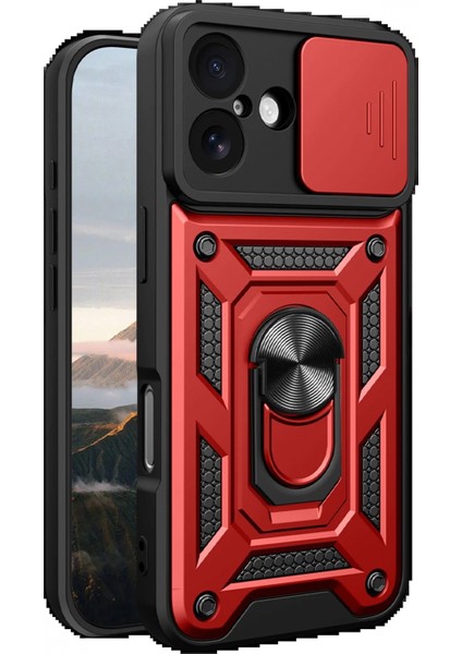 Apple iPhone 17 Pars Lens Yüzüklü Silikon - Kırmızı fiyatları