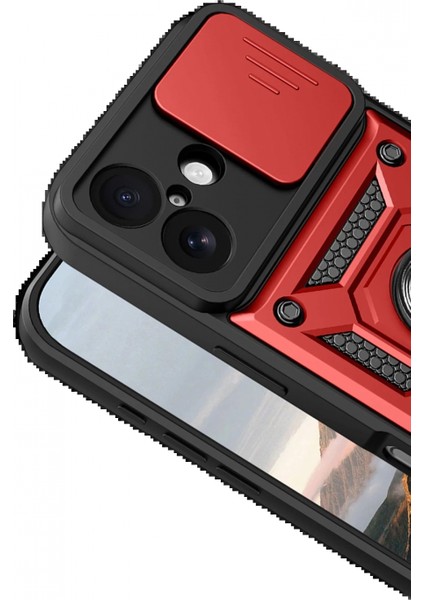 Apple iPhone 17 Pars Lens Yüzüklü Silikon - Kırmızı modelleri