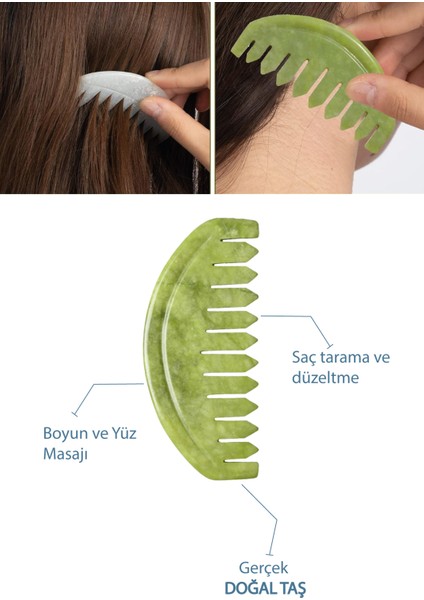 Yeşim Taş Gua Sha Masaj Aleti, Saç ve Yüz Için Doğal Rahatlatıcı Keyif fiyatları