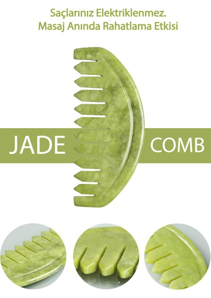Yeşim Taş Gua Sha Masaj Aleti, Saç ve Yüz Için Doğal Rahatlatıcı Keyif modelleri