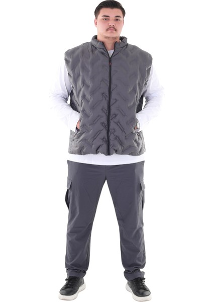 Erkek Büyük Beden 105 KILO-142 Kilo Arası Için Uygun Dik Yaka Dar Kalıp Yelek