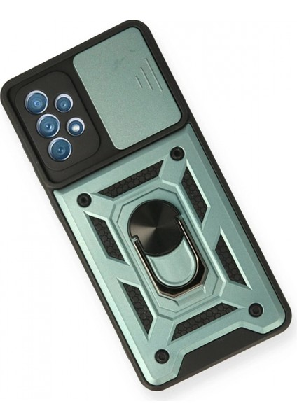 Samsung Galaxy A32 Kılıf Pars Lens Yüzüklü Silikon - Yeşil modelleri