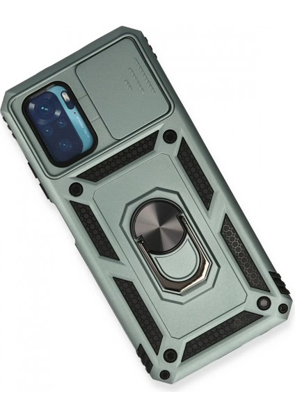 Xiaomi Redmi Note 10 Kılıf Pars Lens Yüzüklü Silikon - Yeşil modelleri