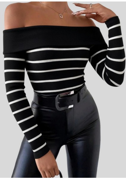 Çizgili Madonna Yaka Bluz fiyatları