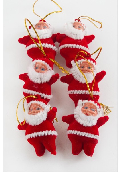 6 Adet Küçük Noel Baba Yılbaşı Ağaç Süsü modelleri