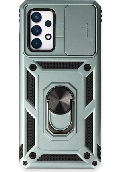 Samsung Galaxy A73 5g Kılıf Pars Lens Yüzüklü Silikon - Yeşil