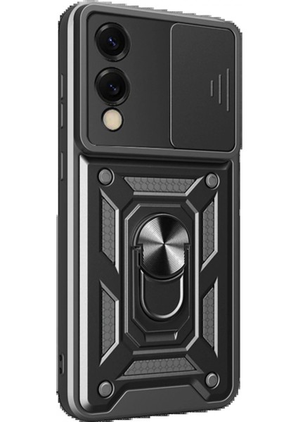 Samsung Galaxy S25 Edge Pars Lens Yüzüklü Silikon - Siyah modelleri