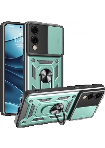 Samsung Galaxy S25 Edge Pars Lens Yüzüklü Silikon - Yeşil