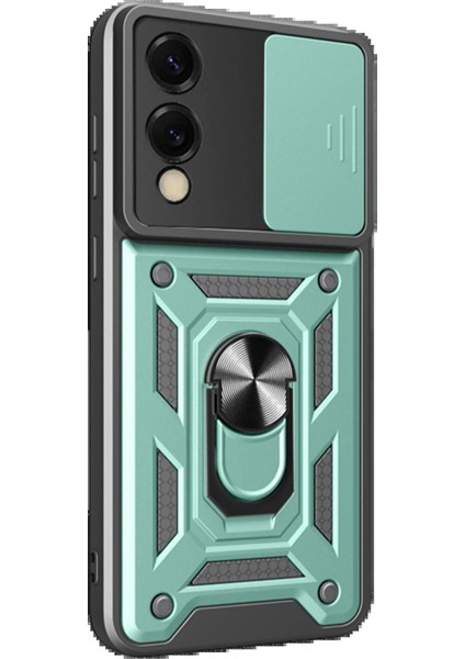 Samsung Galaxy S25 Edge Pars Lens Yüzüklü Silikon - Yeşil modelleri