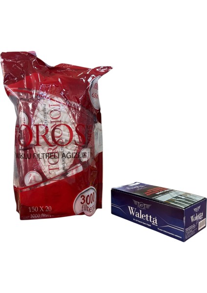 3000 Adet 6.5 mm Pamuklu Filtre + 2500 Yaprak Blue Kağıt