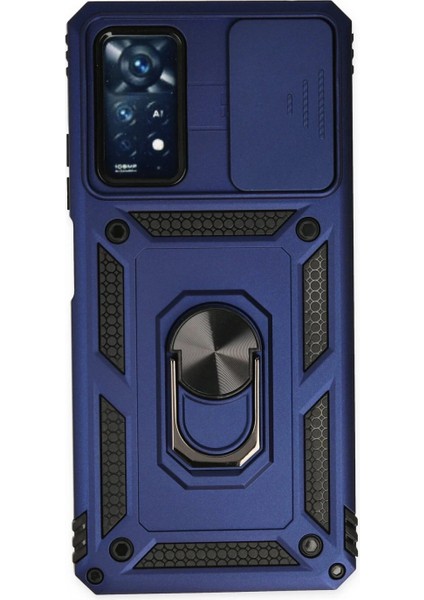 Xiaomi Redmi Note 11 Pro Kılıf Pars Lens Yüzüklü Silikon - Lacivert