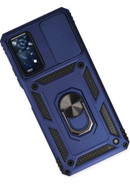 Xiaomi Redmi Note 11 Pro Kılıf Pars Lens Yüzüklü Silikon - Lacivert modelleri